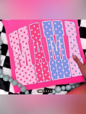 Custom Mama Graphic Tee | Pink Polka Dot Shirt | Trendy Mom Shirt | Gift for Mom